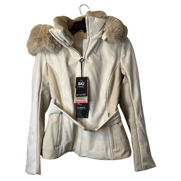 Oysho Womens Ski Jacket Coat Sz S Small Cream White Fitted Hooded 0285/626 NWT - Picture 2 of 8